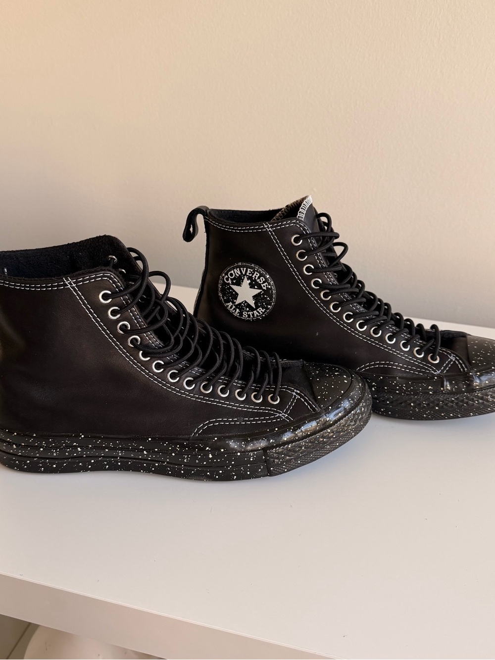 Converse Black High-Top Sneakers with White Speckled Sole
